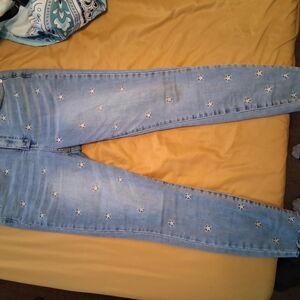 Judy Blue Skinny Light Blue Jeans with Polka Dot Pattern